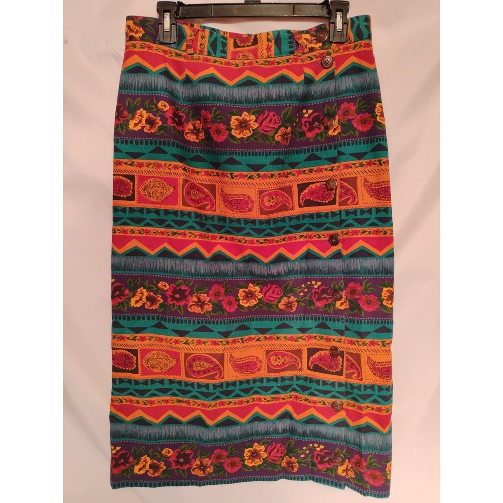 Vintage Breeches Womens Sz 14 Equestrian Southwest‎ Sarape Long Skirt